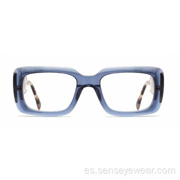 Square Unisex Bevel Acetate Frame Glasses Optical Glassases